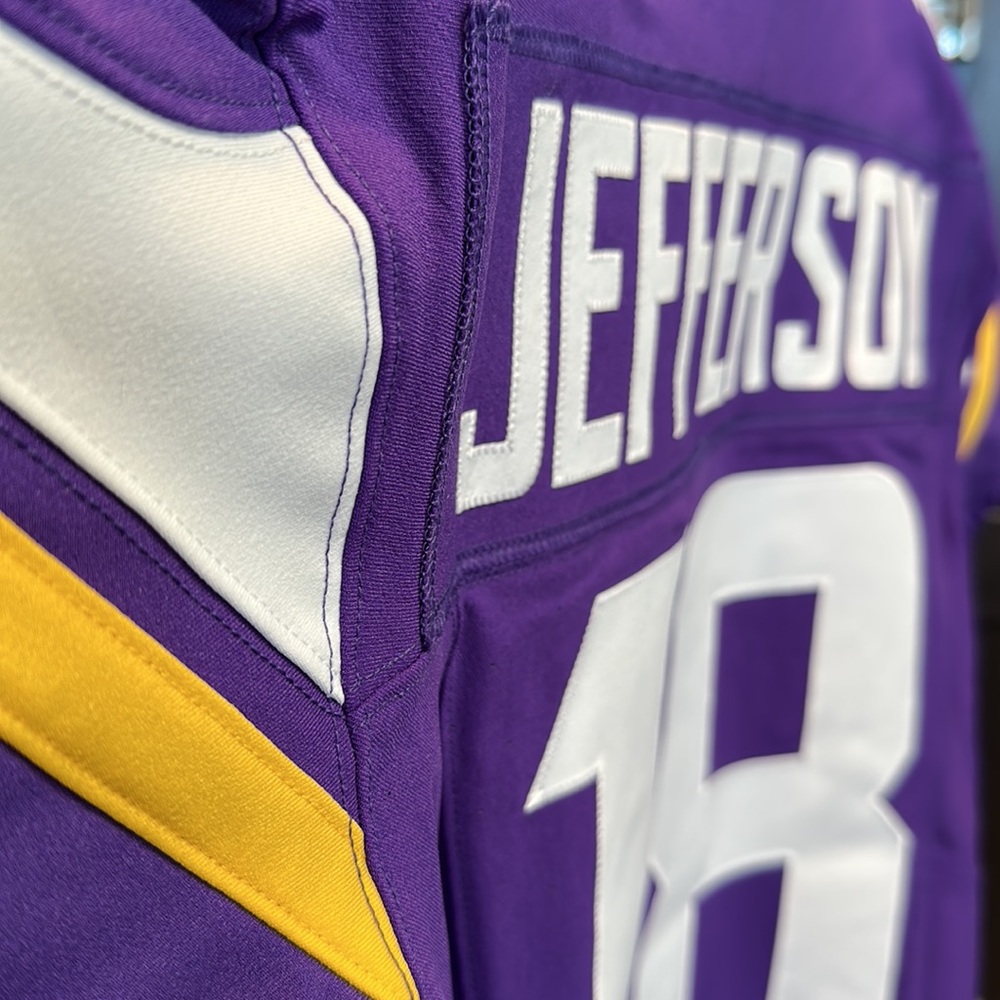 Justin Jefferson Minnesota Vikings Nike Vapor F.U.S.E. Elite Athentic NFL Jersey - Picture 7 of 9